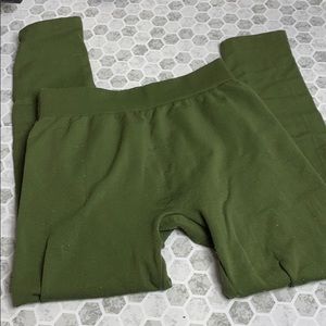 HOMMA One Size Green Fleece Leggings